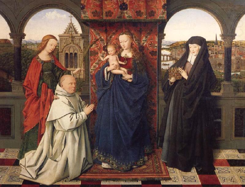 Jan Van Eyck Virgin and child,with saints and donor china oil painting image
